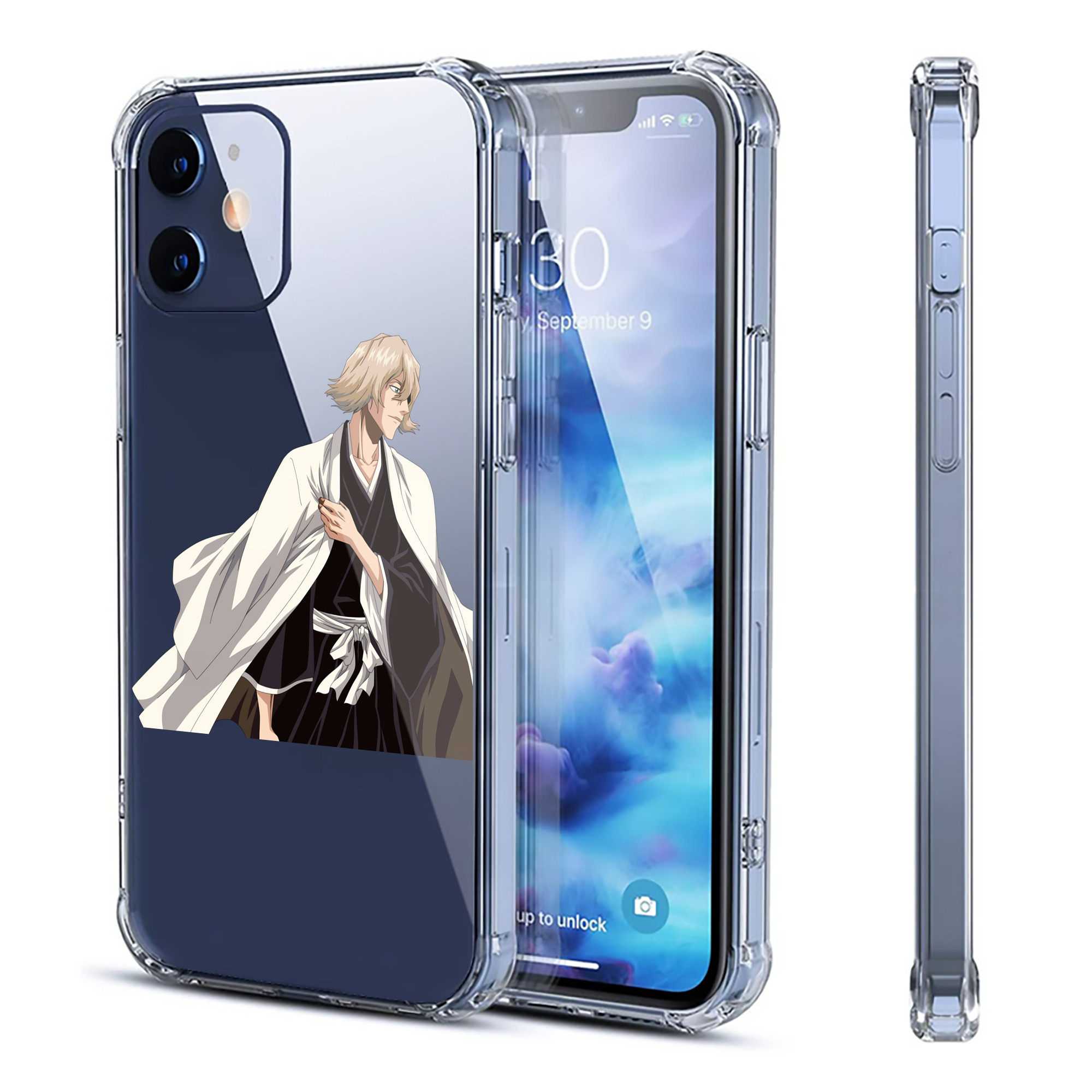 （画像用） "ブリーチ 浦原 喜助（うらはら きすけ） BLEACH Urahara Kisuke " 【iPhone 12シリーズ対応】透明スマホケース（クリアソフトケース）